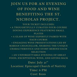 St. Nicholas Wine and Dinner Event