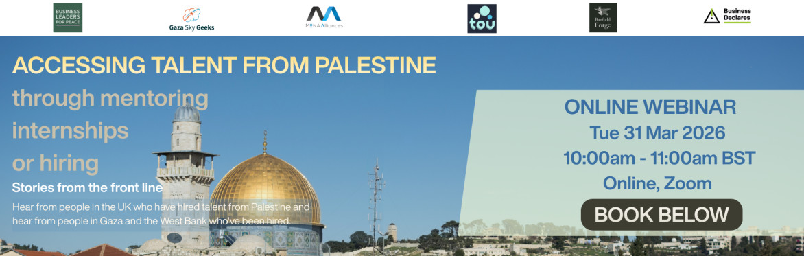 Accessing talent from Palestine through mentoring, internships or hiring. Stories from the front line