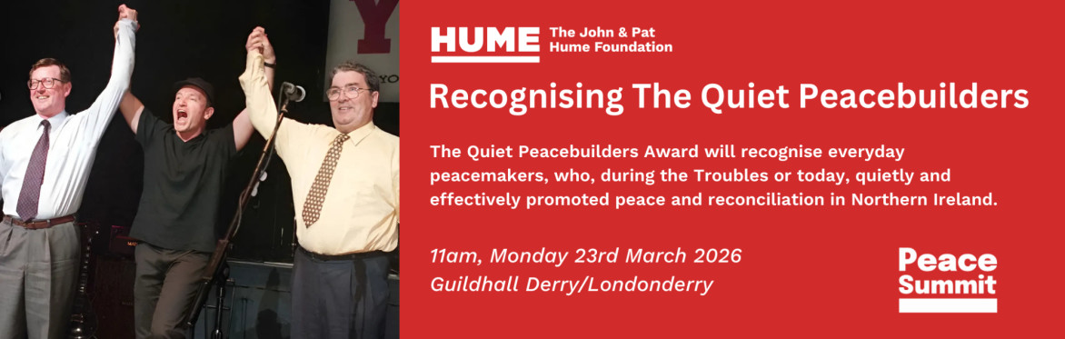 Graphic advertising the Quiet Peacebuilders Award, with short description and details which are also included below.
