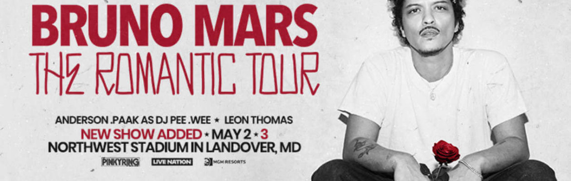 Bruno Mars Romantic🌹Round-Trip Shuttle (Chinatown DC) to Northwest Stadium