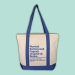 Heavy Cotton Tote with "Words & Sentences & Pages & Chapters & Books" design