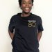 Student wearing branded T-Shirt