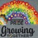 Growing Together Daybreak Pride shirt in the color Heather Grey