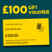 The words '£100 gift voucher' above an image of a gift voucher