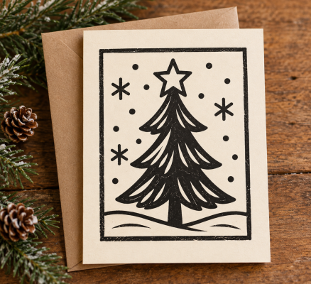 Custom Linocut Christmas Cards