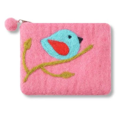 100% wool handcrafted coin purse image