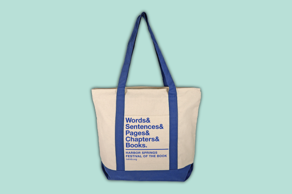 Heavy Cotton Tote with "Words & Sentences & Pages & Chapters & Books" design