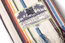 One of a kind Baja blanket made from recycled tees.