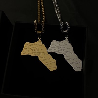 Kurdistan Kette mit Städten (Gold/Silber) image