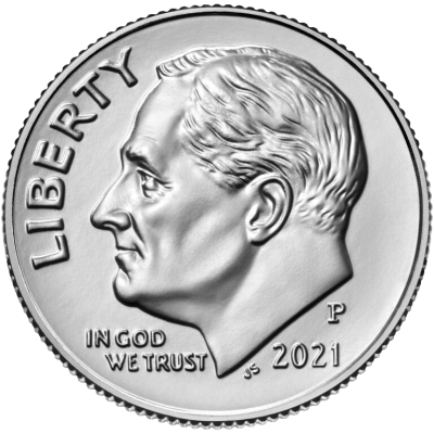 Photo of FDR Dime coin for $100 Sponsor level