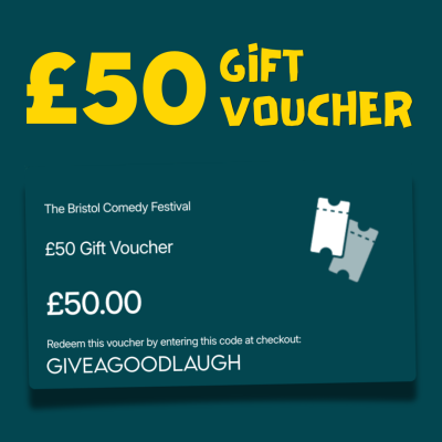 The words '£50 gift voucher' above an image of a gift voucher