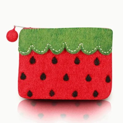 100% wool handcrafted coin purse image