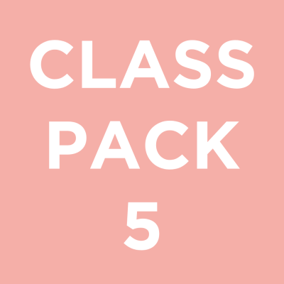 square graphic with pink background and white text reading "CLASS PACK 10"