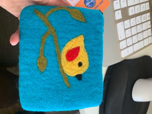 100% wool handcrafted coin purse image
