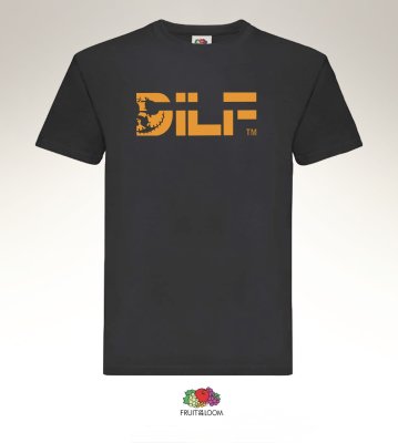 DILF Halloween Pumpkin smile T-Shirt in Black.