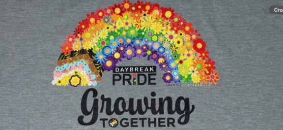 Growing Together Daybreak Pride shirt in the color Heather Grey