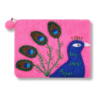 100% wool handcrafted coin purse image