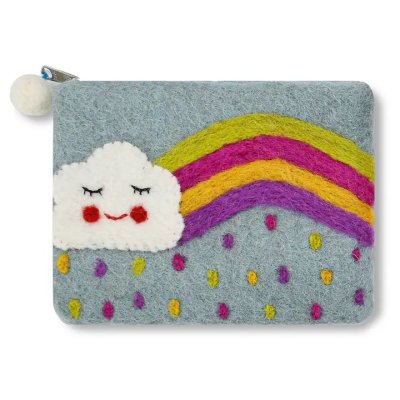 100% wool handcrafted coin purse image