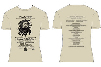 Limited Edition Blackbeard Wanted Poster t-shirt - Shipping not included image