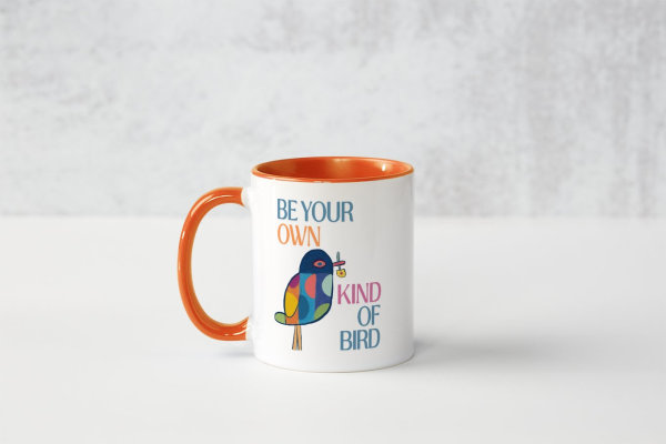 Be Your Own Kind Of Bird Mug - Orange image