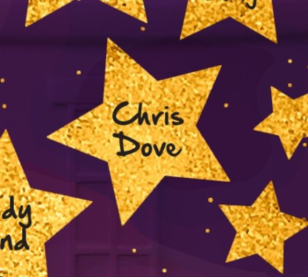 Image shows a large gold star with name in black text