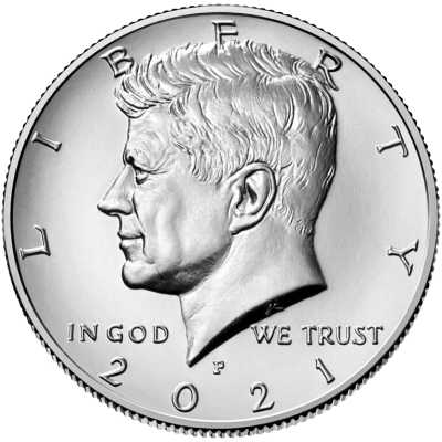 Photo of Kennedy Half-Dollar coin for the $500 Sponsor level