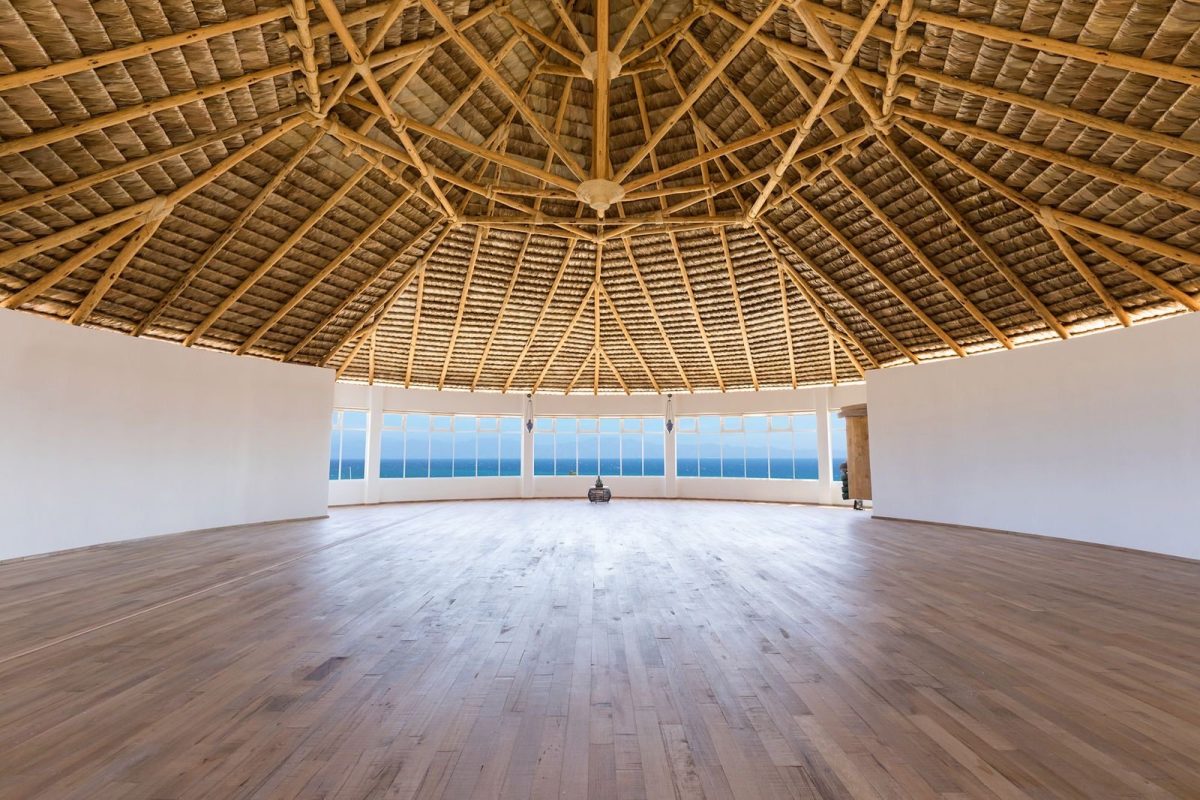 The Ananda Shala with a view of the sea