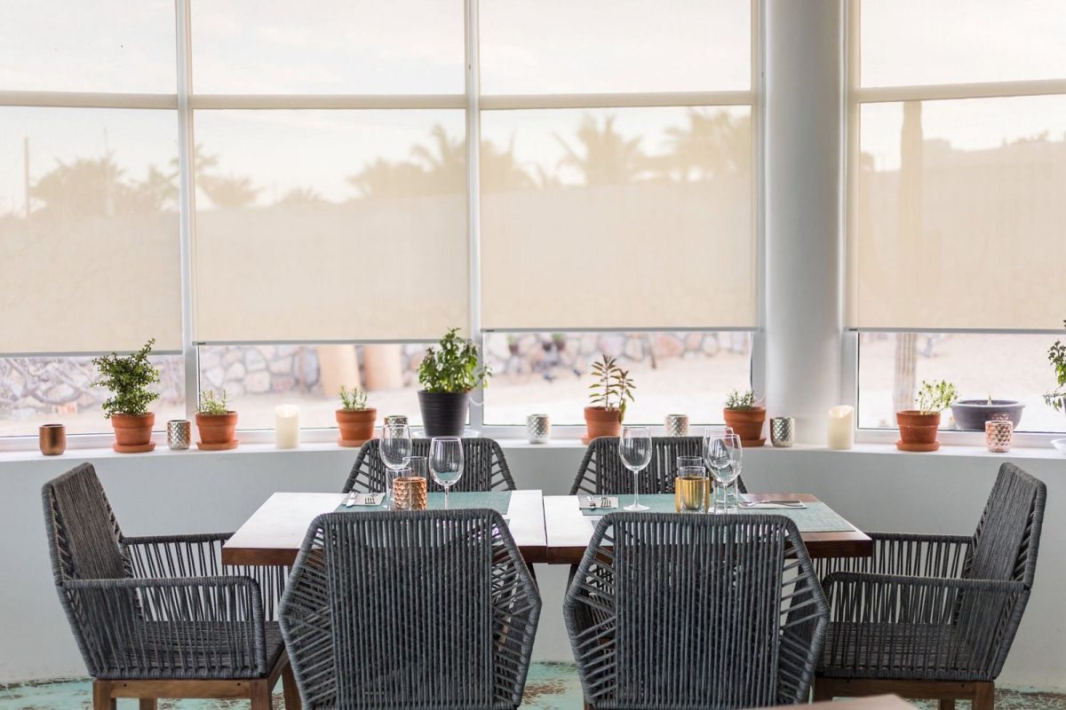 A table by the restaurant window
