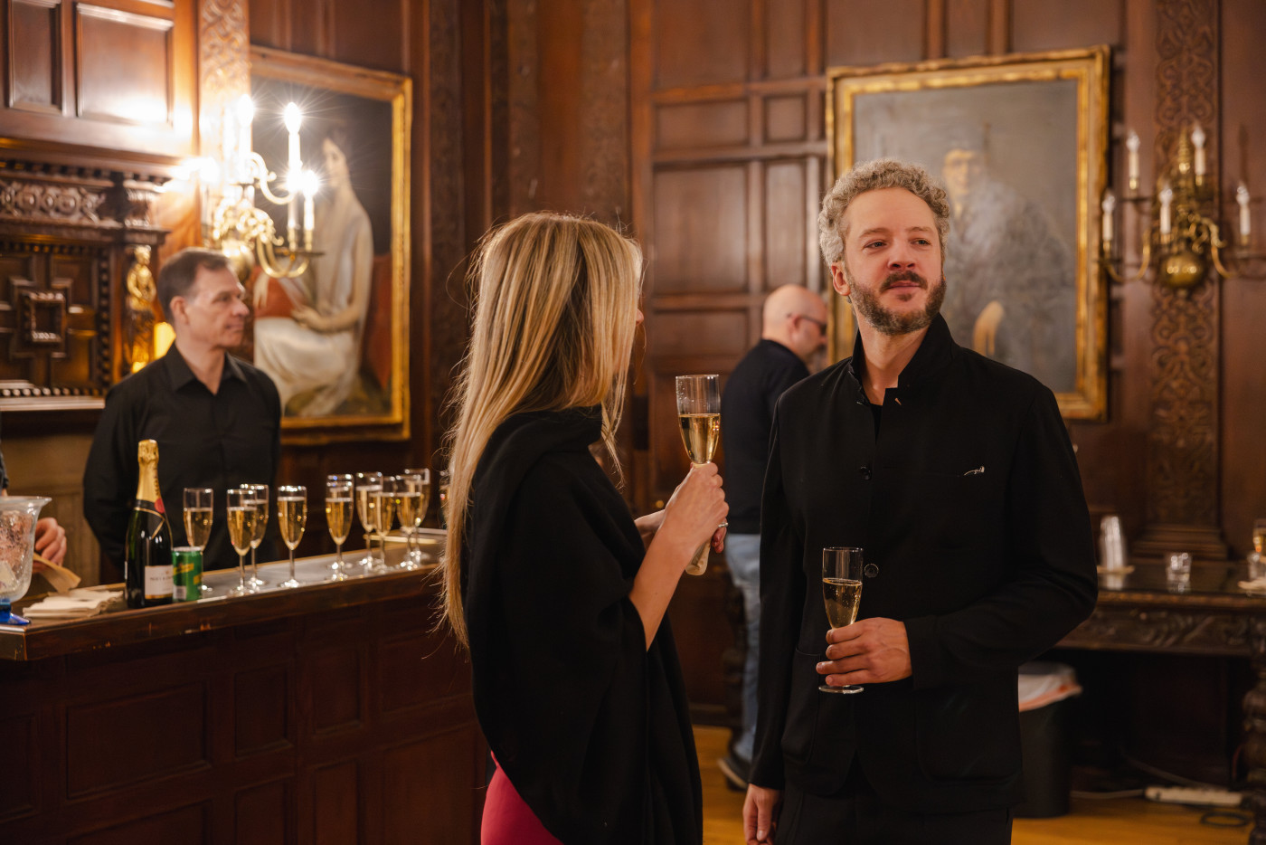 Champagne at the bar during the reception, Kosciuszko Foundation