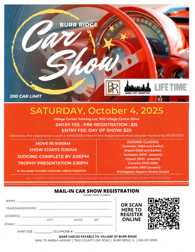 Details and Registration – Burr Ridge Car Show – Burr Ridge, IL