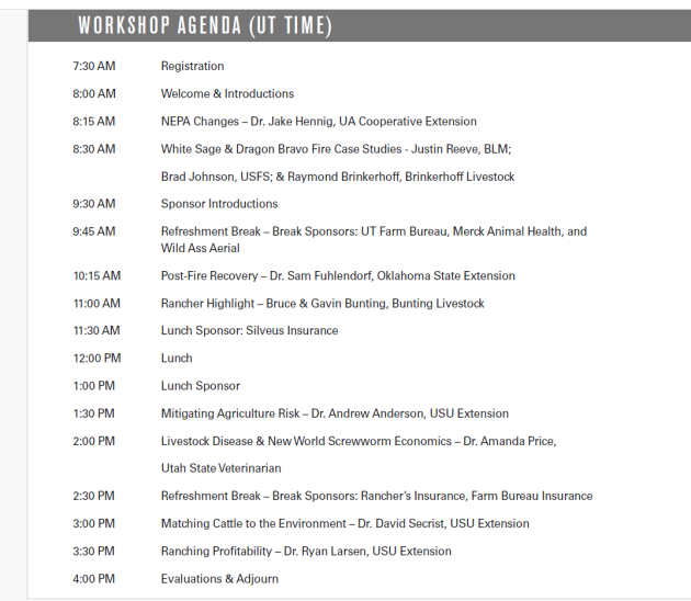 Agenda for Tuesday, March 24th, and Wednesday, March 25th.
