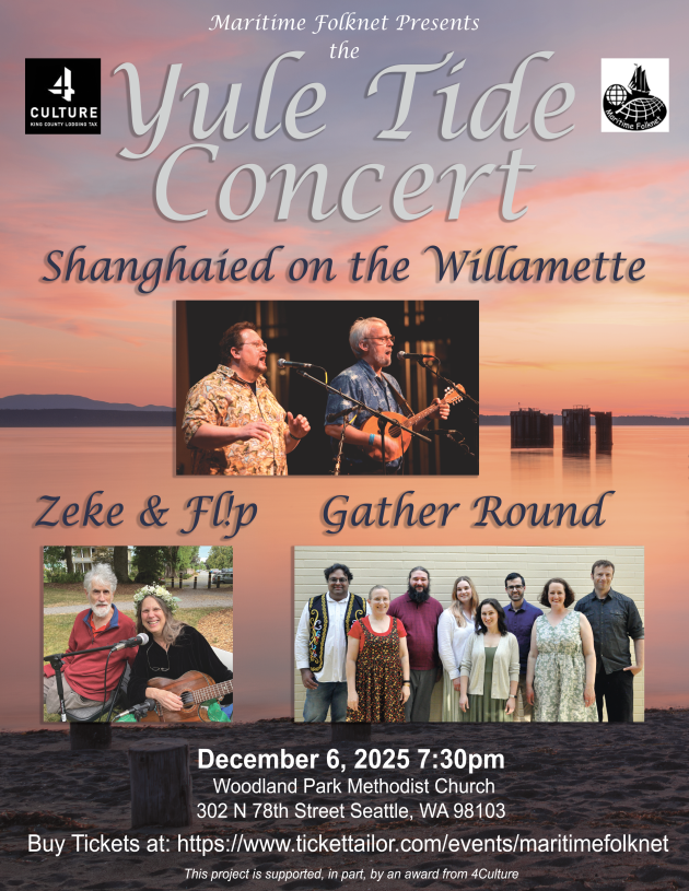 poster for Yule Tide Concert 2025, produced by Maritime Folknet