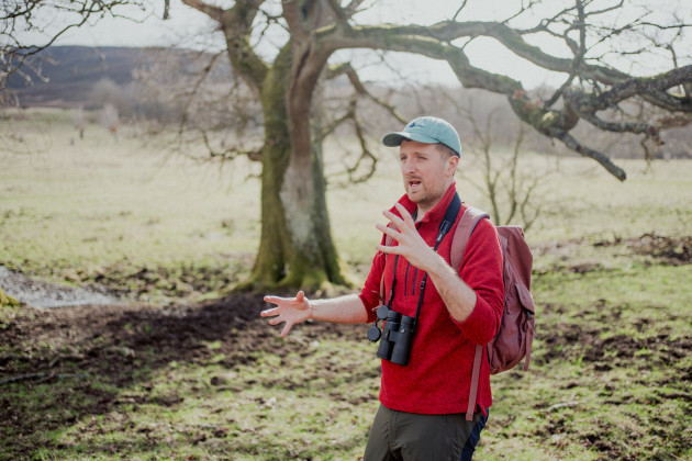 Staff Member Richard Thompson describing natural processes