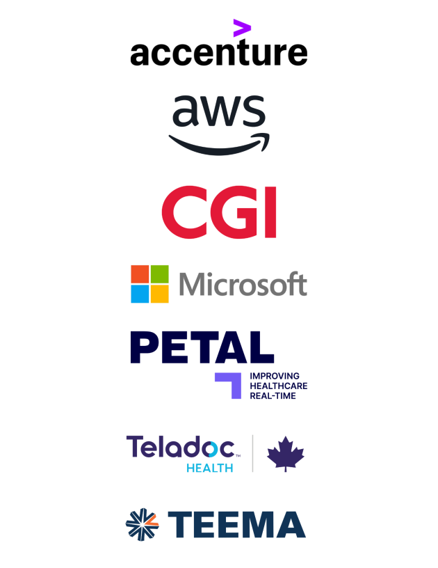 BCHIMSS 2025/2026 Visionary Sponsors. Accenture, AWS, CGI, Microsoft, Petal, Tealdoc, Teema