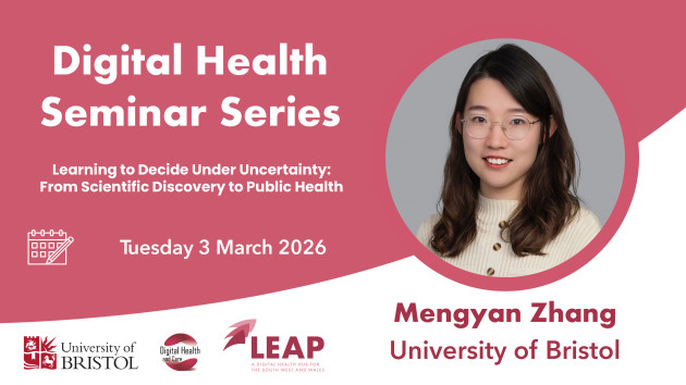 Digital Health Seminar Series advertisement including photo of Mengyan Zhang.