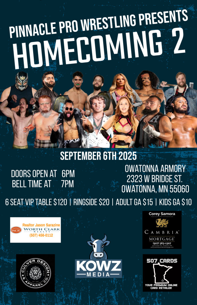 Buy Tickets Pinnacle Pro Wrestling Presents Homecoming 2 Owatonna 