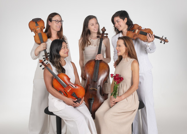 Photo of a string quartet and soprano