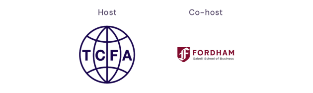 Host: TCFA. Co-host: Fordham — Gabelli School of Business.