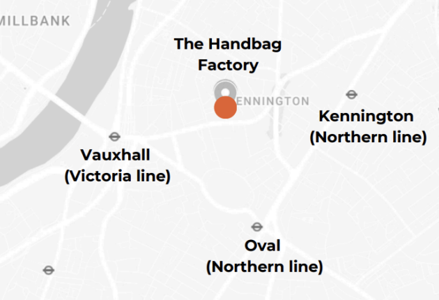 The Handbag Factory Nearing Tube Stations (Vauxhall, Oval, Kennington)