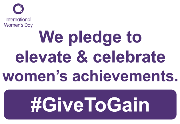 We pledge to elevate & celebrated women's achievements #givetogain