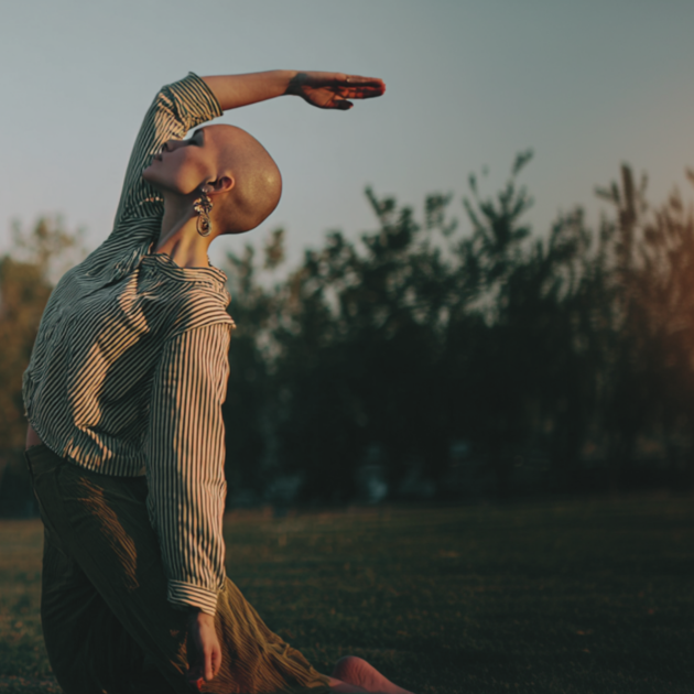 Woman Stretching in the evening sun