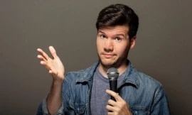 Image contains comedian Brian Bueche that is performing November 14th at Artisanal Brew Works in Saratoga NY.