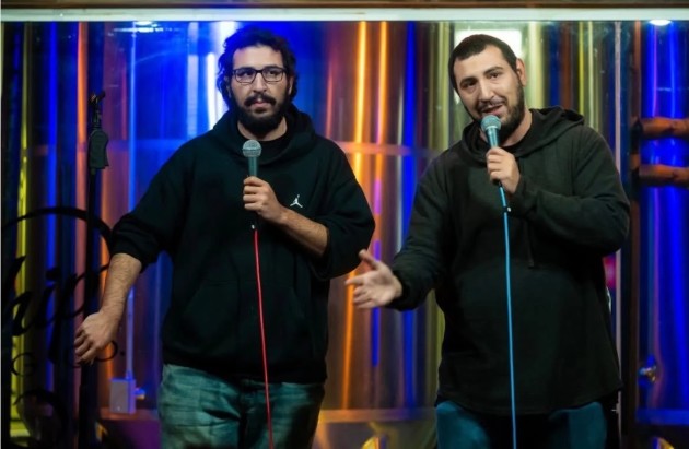 Image contains comedians Greg and Rob who are set to perform at We Brew the Funny! a comedy show happening December 12th at 8pm at Artisanal Brew Works in Saratoga Springs NY.