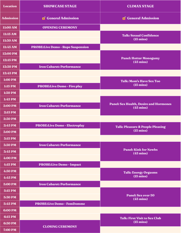 CLIMAX Schedule