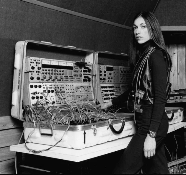 Suzanne Ciani with her Buchla system