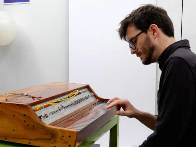 Ryan Gaston with Buchla 400