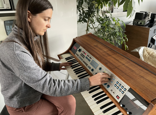 Sarah Belle Reid with a Buchla Touché