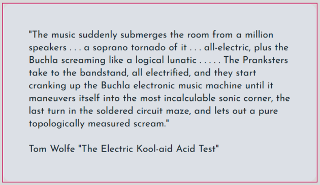 Quotation from Tom Wolfe's Electric Kool-Aid Acid Test