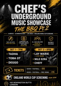 The BBQ Pt. 2 | Chef's Underground Music Showcase + England World Cup Screening image