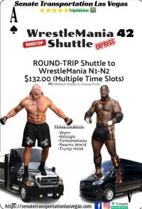 Round-Trip Shuttle to WrestleMania 42 ♣️(Night 2) Las Vegas Allegiant Stadium image
